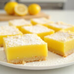Easy Lemon Bars 13 Delicious and easy lemon bars dusted with powdered sugar, ready to be served.