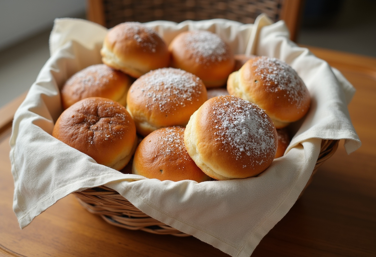 Finished Easy Resurrection Rolls in a basket, ready to serve for Easter.