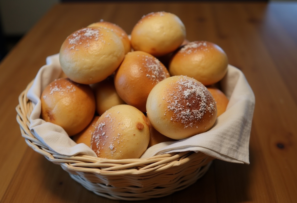 Finished Easy Resurrection Rolls in a basket, ready to serve for Easter.