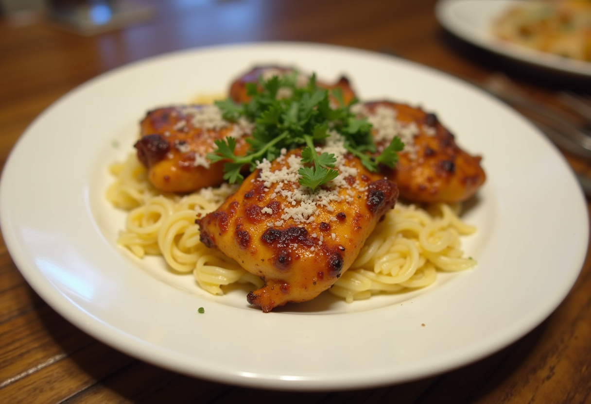 Finished Keto Ranch Chicken Feast with melted cheese and fresh parsley, perfect for a keto-friendly meal.