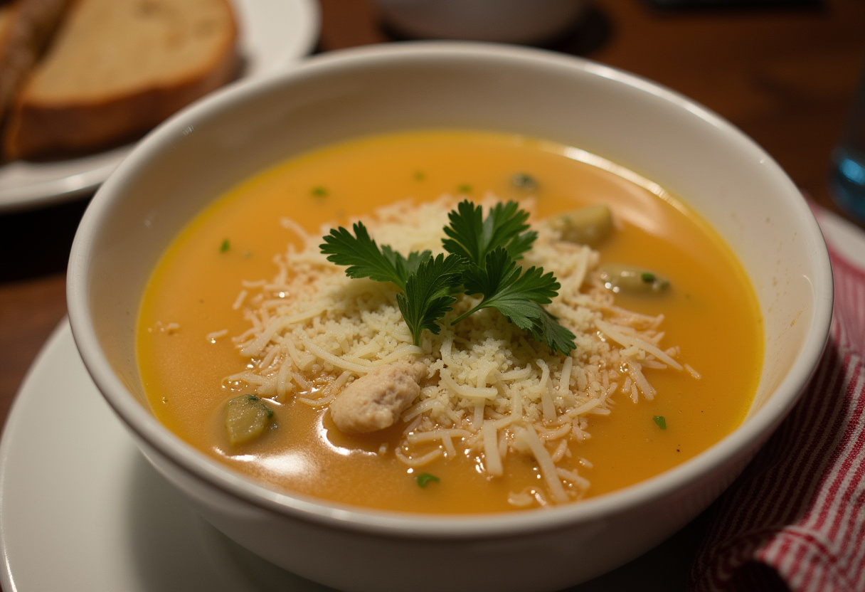 Delicious Marry Me Chicken Soup with Parmesan and parsley, ready to serve.