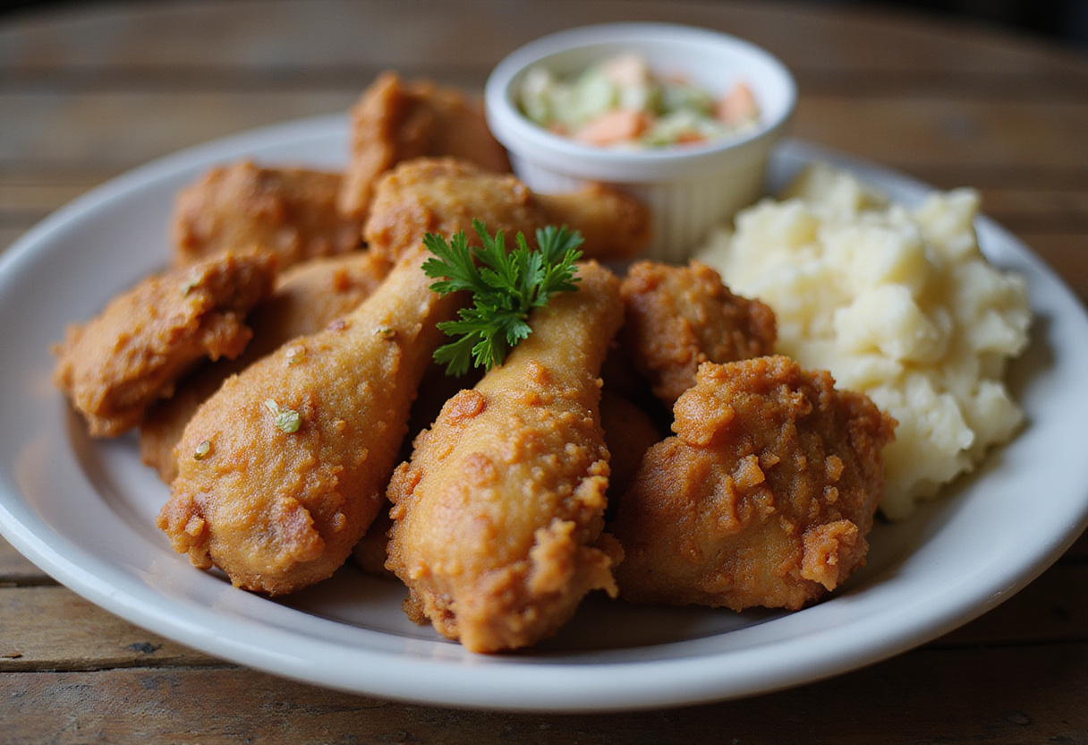 Perfectly fried Southern Fried Chicken served with classic sides.