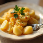 Traditional Scalloped Potatoes 13 Finished Traditional Scalloped Potatoes with golden cheese topping, ready to serve.